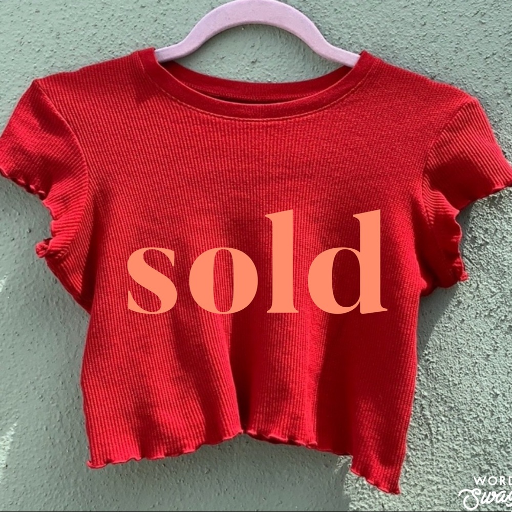 Brandy Melville Red Ruffle Crop Top 💋